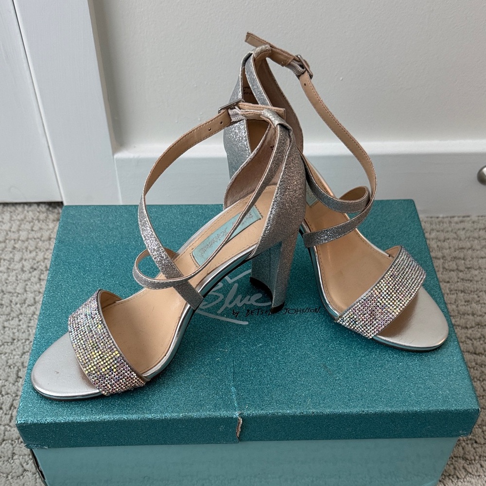 Blue by Betsey Johnson Glittering Silver Heels